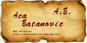 Aca Batanović vizit kartica